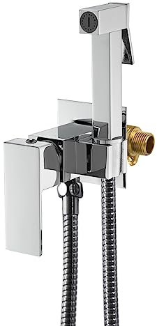 ESOP Bidet Handbrause für Toilette - Chrom Messing Armaturen Kit für WC - Warmes und Kaltes Wasser Sprayer mit 1.5m Brauseschlauch