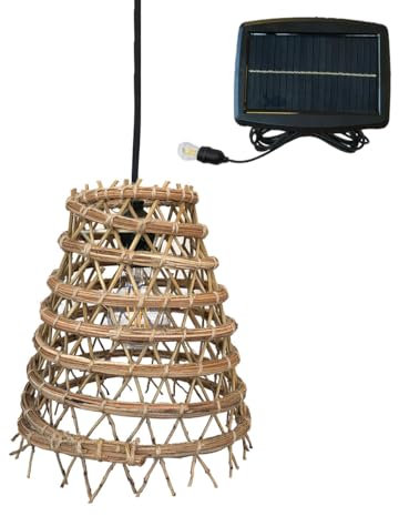 Lumisky Suspension solaire ZAKARI SOLAR en fibre de palmier dattier avec câble hybride secteur et solaire 5m de longueur