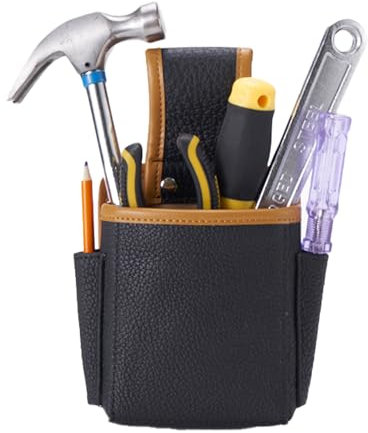 quipuda kleine Werkzeugtasche für Gürtel, Verdicktes Echtleder Werkzeug Gürteltasche, Werkzeuggürtel Herren，für Tischler, Gärtner, Rahmenbauer, Dachdecker, Handwerker Klempner, Elektriker