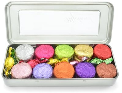 Luxury Vegan Dark Chocolate Fondant Creams - 20 Chocolate Creams, 10 Assorted Flavours in Reusable Gift Tin - Gluten Free and Dairy Free Chocolate