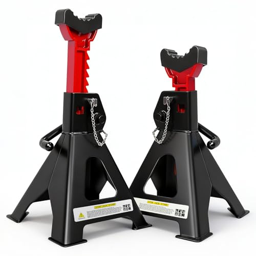 YATOINTO Jack Stands 3 Ton (6,600 LBs) with Double Pin Locking, Car Jack Stand 11.22-16.54 Adjustable with Rubber Pads, Jack Stands for Trucks,Home,Garage, SUV, Pickup,Car,UTV/ATV,1 Pair