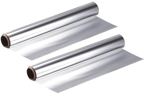 2 Rolls Conveneint Baking Oven Aluminum Foil Professional Aluminum Foil Paper Baking Uniform Heat Distribution