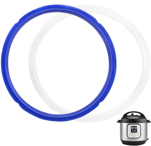 2 Pack Sealing Ring 6qt for Instant Pot Sealing Ring for 6 & 5qt Insta Pot, Food-grade Silicone Seal Rings Replacement for Instant Pot 6 Quart, Gasket for Instantpot Sealing Ring 6 qt Clear, Blue