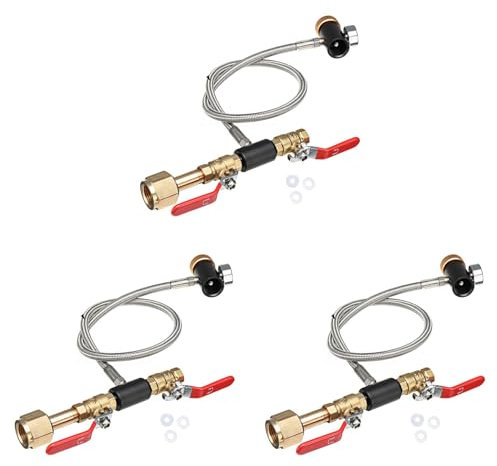 Giwnhvx 3X G1/2 CO2 Cylinder Refill Adapter Hose, CO2 Refill Station Connector Kit for Filling Soda Maker for Tank