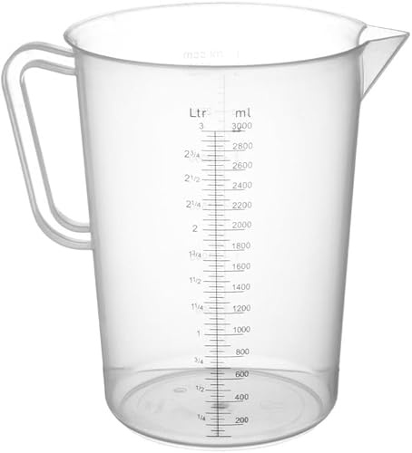HENDI Messbecher, mit Skalierung, Bruchsicher, 3L, Polypropylen (Packung mit 10)