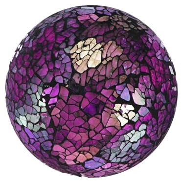 M METERXITY 1-Pack Bola Decorativa para Tazones, Bolas De Mosaico De Vidrio De 4 Pulgadas Orbes De Vidrio Decorativos para Decoración del Hogar/Mesas De ComedorDecorativo [Púrpura]