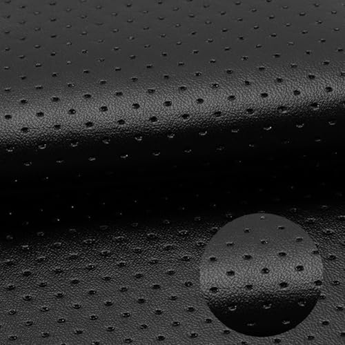 Tutamaz 2 Stück Kunstleder Selbstklebend Reparatur Patch 40x60cm Schwarz, Atmungsaktive Lochung Leder Reparatur Flicken für Sofa, Autositz, Couch & Möbelm, Starke Haftung, Einfach zu Applizieren