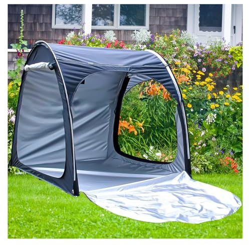 Bicycle Tent Can Be Spliced Bike Tent Outdoor Storage Waterproof with 210D Oxford Fabric PU4000 Waterproof Tool Shed Outdoor Storage,Silver (Black)