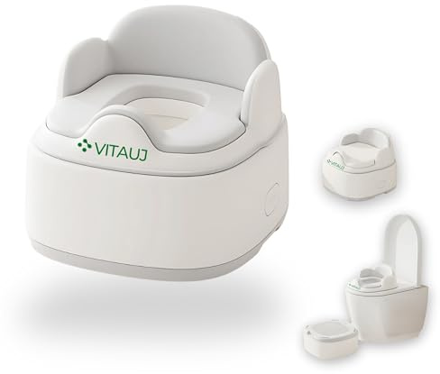 VITAUJ Orinal Bebé 3 en 1 Plegable | Reductor WC, Taburete y Orinal con Sticker de entrenamiento | Antideslizante, Portátil, Suave y Ergonómico | ideal de 1–6 Años