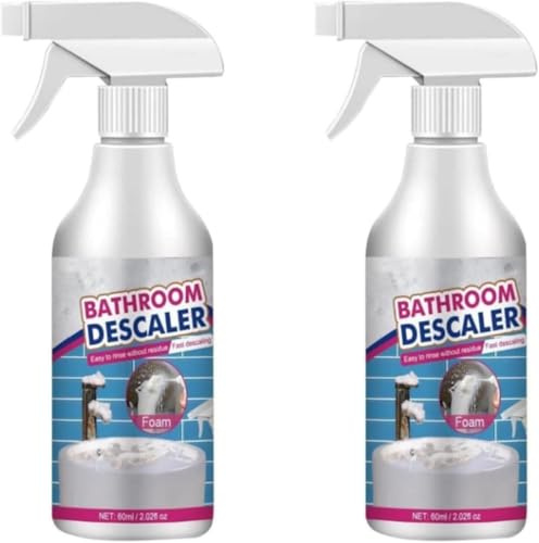 Bathroom Descaler Foam Cleaner, Bathroom Cleaner Foam, Upgraded Stubborn Stains Cleaner, Bath Room Foam Cleaner Spray, All Purpose Rinse Cleaning Foam Spray For Bathtub, Toilet, Glass, Faucet (2)