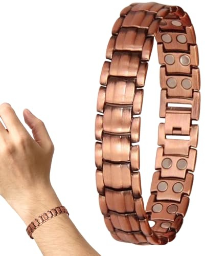 Herren Magnetarmband Elegantes Leichtes Armband Schmuckaccessoires | Kupfer-Handgelenkarmband Starke Magnete für Erwachsene Frauen Senioren Väter Sport Reisen Training Alltag Outdoor Geburtstag