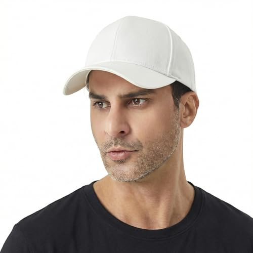 finecoco Faraday Baseball Cap Pure Silver Lined Hat Protection Blocked 99.9% Cell Phones 5G Shielding Electronic Devices Men Women (US, Alpha, One Size, White)
