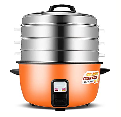 Cuiseur à Riz avec 3 paniers Vapeur (8-45 L) Grande capacité, Usage Commercial, revêtement antiadhésif, pour hôtels, Restaurants, cantines, 220-240 V US/EU (28 L)