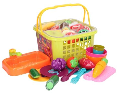 HPZIHUIT – jouet de coupe de fruits et légumes, en plastique, jeu de simulation, jouets de cuisine avec paniers alimentaires, jouets éducatifs pour filles et garçons
