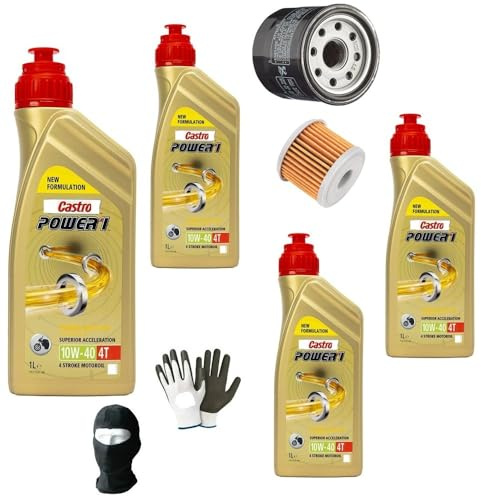 TAGLIANDO MOTO 4 LITRI DI OLIO CASTRO-L POWER 1 10W-40 4T SEMISINTETICO 4 STROKE + 1 FILTRO OLIO AFTERMARKET COMPATIBILE CON GAS GAS EC 300 STANDARD KIT MANUTENZIONE CAMBIO OLIO MOTORE