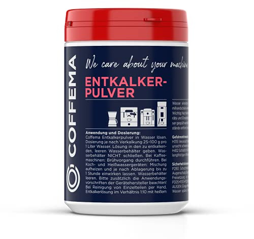 Coffema Entkalker-Pulver für Kaffeemaschinen - 1 x 1 kg - schnell auflösend und stark - zur Reinigung von Filterkaffeemaschinen und Heißwasserboilern
