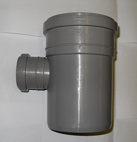 Tubería de suelo de 110 mm con entrada de 90 grados y 50 mm, para alcantarillado, color gris