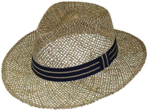 Harrys-Collection Stråhatt av sjögräs medelstorlek med tygband, natur, 55
