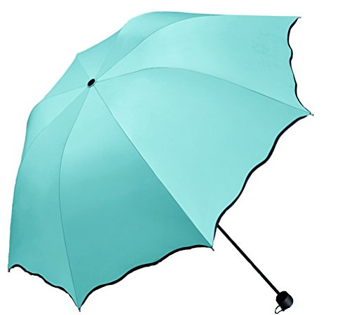 Maibar Fällbart paraply för kvinnor, anti-UV, spets, paraplyer, paraplyparaply, blåsigt paraply, regn, sommar, Grön en, 97CM, paraply