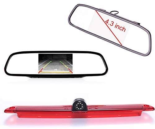 【Rückfahrkamera Kit】 4.3 Zoll Rückspiegel Monitor + im 3.Bremslicht Rückfahrkamera Transportster Ersatz für Mercedes Benz Sprinter W906 W907 W910 316 CDI Viano Vito Transit Ducato VW Crafter Master