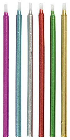 Unique Stunning Metallic Birthday Candles - 5 (Pack of 12) - Assorted Colors for Unforgettable Celebrations