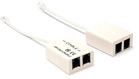 THE CIMPLE CO Modem Phone Filter, 2 Pack, DSL Splitter, 2 Wire, 1 Line, Removes Noise from Phone Lines, for Fax, Landline, Satellite, and Printer, Ivory