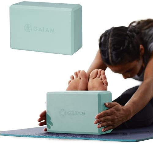 Gaiam Yoga Block - Supportive Latex-Free Eva Foam - Soft Non-Slip Surface with Beveled Edges for Yoga, Pilates, Meditation - Yoga Accessories for Stability, Balance, Deepen Stretches