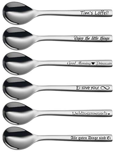 aplusashop WMF Nuova Eierlöffel mit Gravur nach Wunsch Edelstahl 12cm Egg Spoon