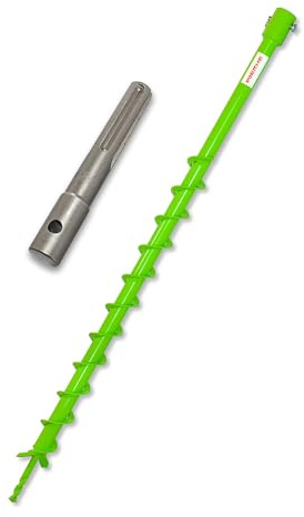 WERHE Erdbohrer 40 mm Vollstahl, SDS Max, für Zaunbau und Baumpflanzung | Pfahlbohrer mit Doppelspirale, Bohrspitze zentriert, Gesamtlänge 80 cm, passt an gängige Bohrhämmer, Bosch, Makita, DeWalt