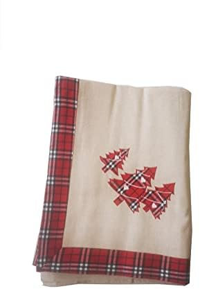 PREZIOSA HOME Servizio tavola Natalizio tovaglia Natale 12 tovaglioli tavola x 12 Persone tovaglia Rossa (Albero)