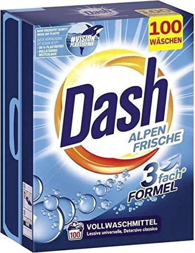 Dash Alpen Frische Pulver – Vollwaschmittel Pulver für strahlend reine und frische Kleidung – 100 Waschladungen
