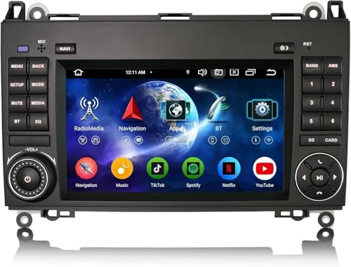 Erisin Android 16 8-Kern 4GB+64GB Autoradio GPS Navi für Mercedes Benz A/B Klasse W169 W245 Sprinter Viano Vito für VW Crafter 7 Zoll Touchscreen Unterstützt DAB+ Radio CarPlay DSP WiFi 4G IPS BT 5.0
