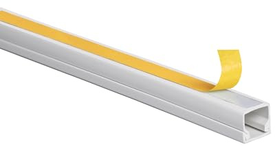 KOMIB KKS1010RW-10M Kabelkanal 10 x 10 x 1000 mm Reinweiß Selbstklebend PVC / 10 Meter - 10 x 1m (10 Stangen) Elektroinstallation Kabelorganisation, Langlebige Qualität