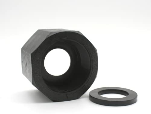 DOJA Barcelona | Raccord Cuve Eau | Sortie Femelle | Reducteur Universel Ø1 1/2 | Adaptateur Reservoir | en Plastique | pour Recuperateur d Eau de Pluie, Robinet Cuve, Raccord Tuyau Reservoir