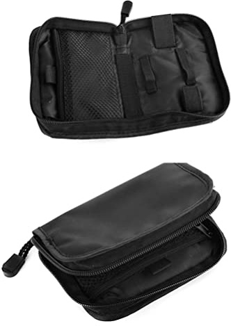 Healeved Pochette De Rangement pour OximèTre Et GlucomèTre, ÉTui De Voyage en Tissu Oxford avec Fermeture ÉClair, Lot De 2 (Noir), 15x10x3 Cm, IdéAl pour DiabéTiques Et Appareils MéDicauxs