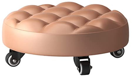 ESNY Mini Low Rolling Stool Mit Rädern, Kurzer Rollhocker Mit Rädern Schwere Dut Für Garage,Gartenarbeit,Zuhause,tägliche Party,Nagel Salon,Spa,Pediküre,Fitnesssport Gold