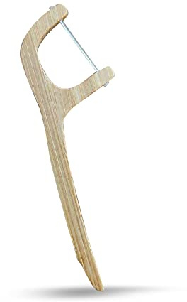 Bâtons de fil dentaire biodégradable écologique Worldfront Naturals - Fil dentaire durable en bambou avec cure-dents et médiators d'amidon de maïs pour un soin bucco-dentaire doux et une haleine