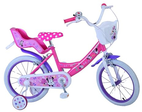 albri Niña de 16 Pulgadas, Bicicleta Disney Minnie, Rosa