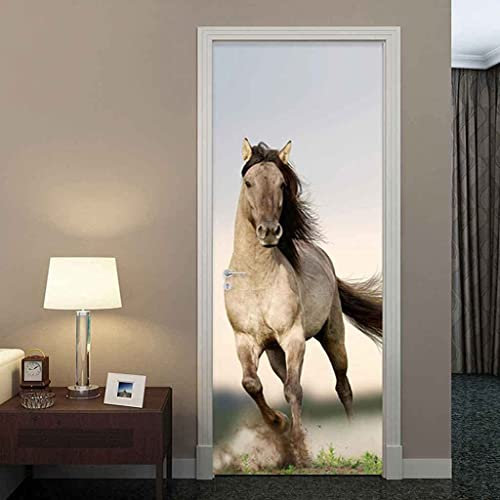 Türaufkleber Türtapete Selbstklebend Tierisches Pferd 90 X 200 Cm 3D Türposter Fototapete Türfolie Wasserdichte Abnehmbare Türtapete Innentür Schlafzimmer Home Deko - Türwandaufkleber