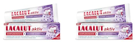 Lacalut aktiv Zahnfleischschutz & gesunder Zahnschmelz, zum Schutz vor Parodontitis und Zahnfleischentzündungen, sorgt für gesunde, starke und natürlich weiße Zähn (Packung mit 2)