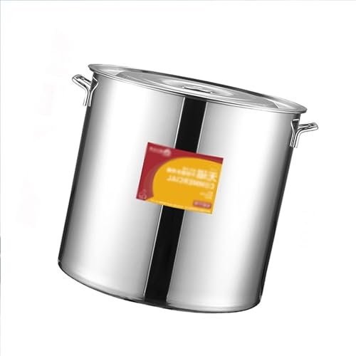 THEGA Suppentopf Gross - Suppentopf, 304 Edelstahl Verdickter Großer Suppentopf Mit Deckel, Für Gastronomie, Gewerbliche Nutzung, Suppentopf, Für Gasherd/Induktionsherd (Size : 20L)