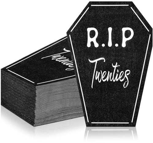 Chivertion Cocktail-Servietten mit Aufschrift Death to My Twenties, Partyzubehör zum 30. Geburtstag, Dekoration, Grabsteine, Einweg-Servietten, Grabsteine, Handtücher, Papierhandtücher für Damen und