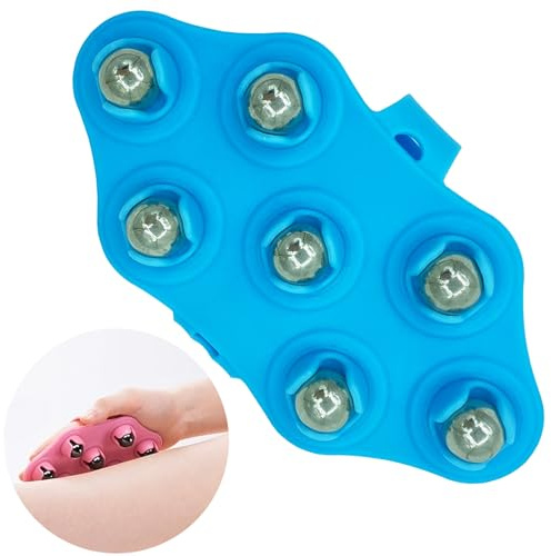 bola Masajeador Corporal con Rodillos Portátiles, Guantes de Masaje con Forma de Palma, Bolas de Metal
