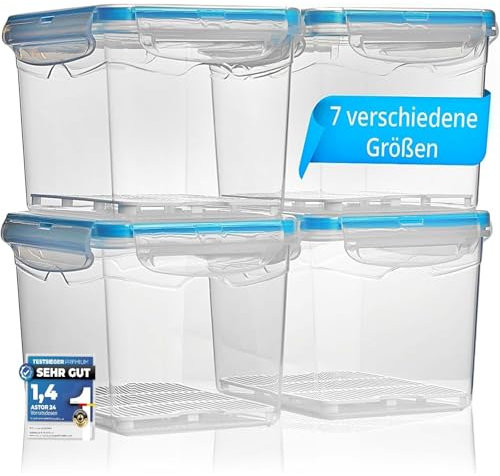 astor24 Premium Frischhaltedosen - Mealprep - 4x 2400ml - 100% luftdicht und auslaufsicher -40 bis +100 Grad - Aufbewahrungsbox - Vorratsdosen - Spülmaschinen- Gefrierschrank geeignet - BPA frei