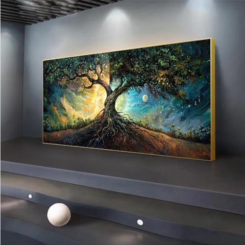 5D DIY Diamond Painting, Baum des Lebens Diamond Painting XXL Erwachsene Groß 40x94cm, Diamond Art Malerei Diamant Painting Bilder Kinder Anfänger, Dimondpaintin Geschenke für Frauen, Wand Deko