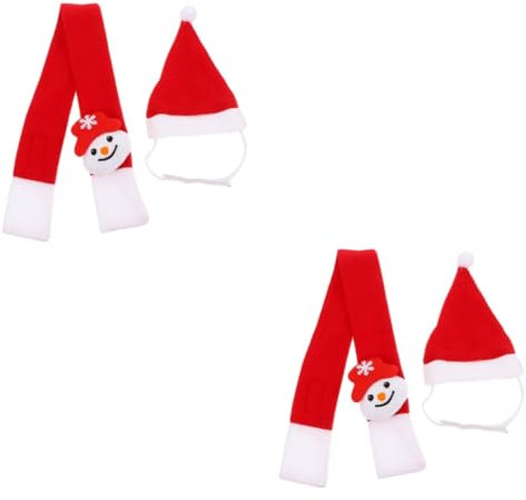BESPORTBLE 2sätze Weihnachtsmütze Und Hundeschal Teiliges Haustierkostüm Für Hunde Und Katzen Für Weihnachten Partys Und Fotoshootings