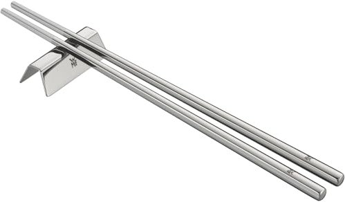 WMF Nuova Chopstick 6-teilig, Essstäbchen mit Besteckbänkchen für 2 Personen Cromargan Edelstahl rostfrei poliert spülmaschinengeeignet