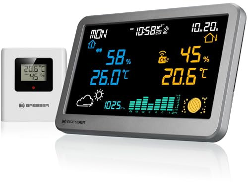 Bresser Wireless Weather Station MeteoTemp TBH with temperature and humidity display, air pressure history, graphical weather forecast