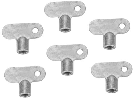 jojofuny 6pcs Exhaust Valve Key Radiator Bleed Tool Air Plumbing Key for Radiator Valve Caps and Bleeding