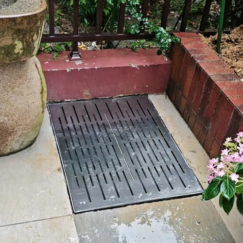 Tapa Desague Terraza Rejilla de Drenaje Rectangular para Patio, Cubierta Decorativa para Drenaje de Piso, Canal de Drenaje de Agua de Lluvia de 3 cm de Espesor, para Descarga de Aguas Residuales(20x20